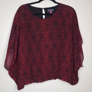 Vince Camuto| Red and black patterned blouse